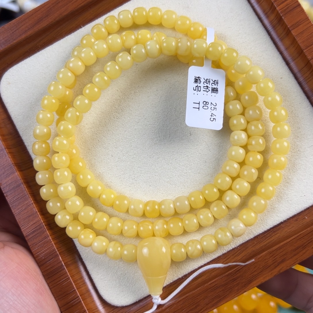 琥珀未镶嵌手链25.45g 108 tt