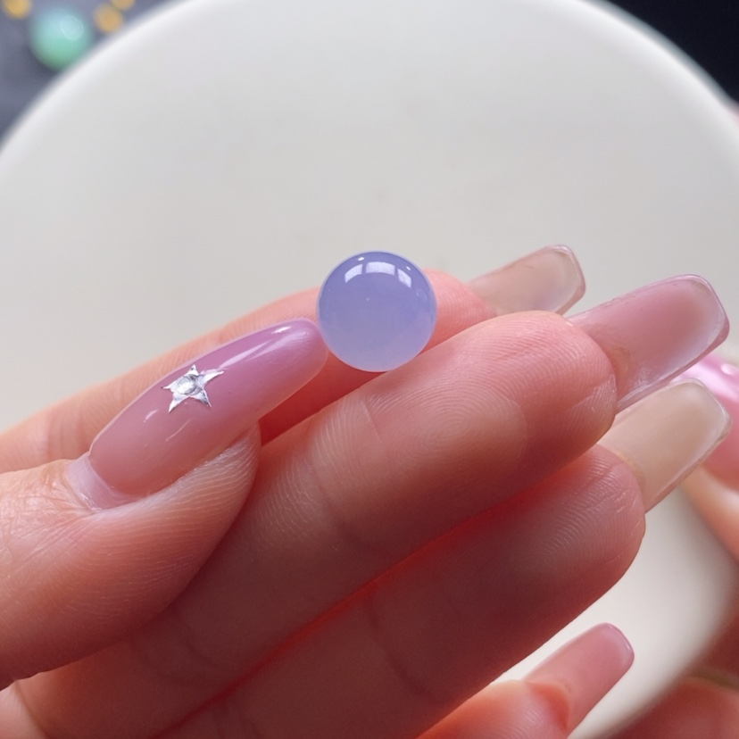 【闪购商品】翡翠未镶嵌颈饰翡翠浓紫珠卡9.8mm