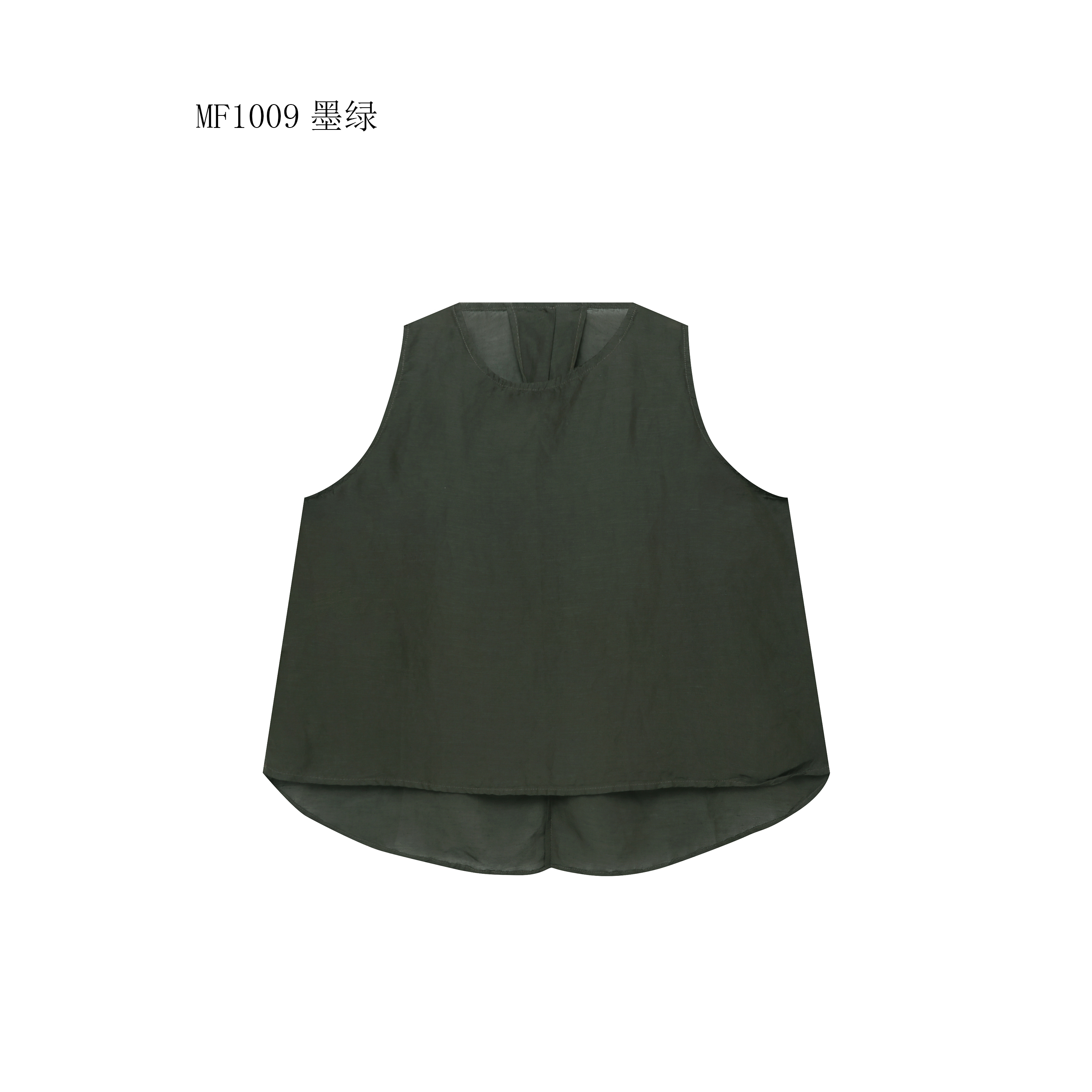【麻訪家】MF1009墨绿文艺简约舒适宽松显瘦百搭背心上衣