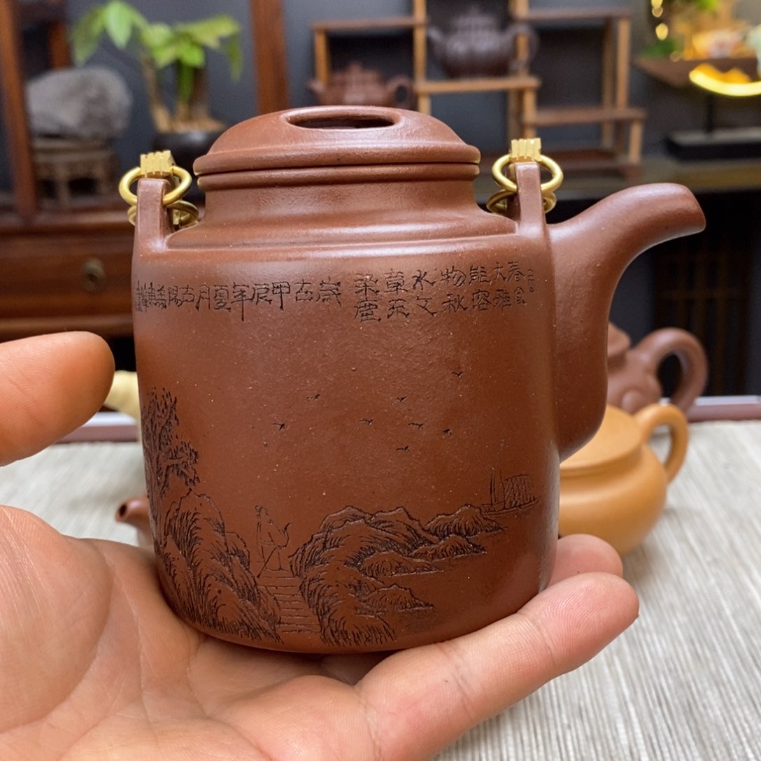紫泥茶壶瑕疵容量350