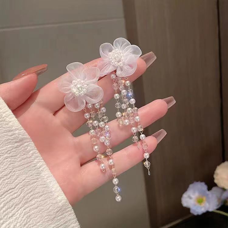铜合金亚克力耳饰 【厂家直销】23号超仙网红少女甜美轻奢百搭流苏