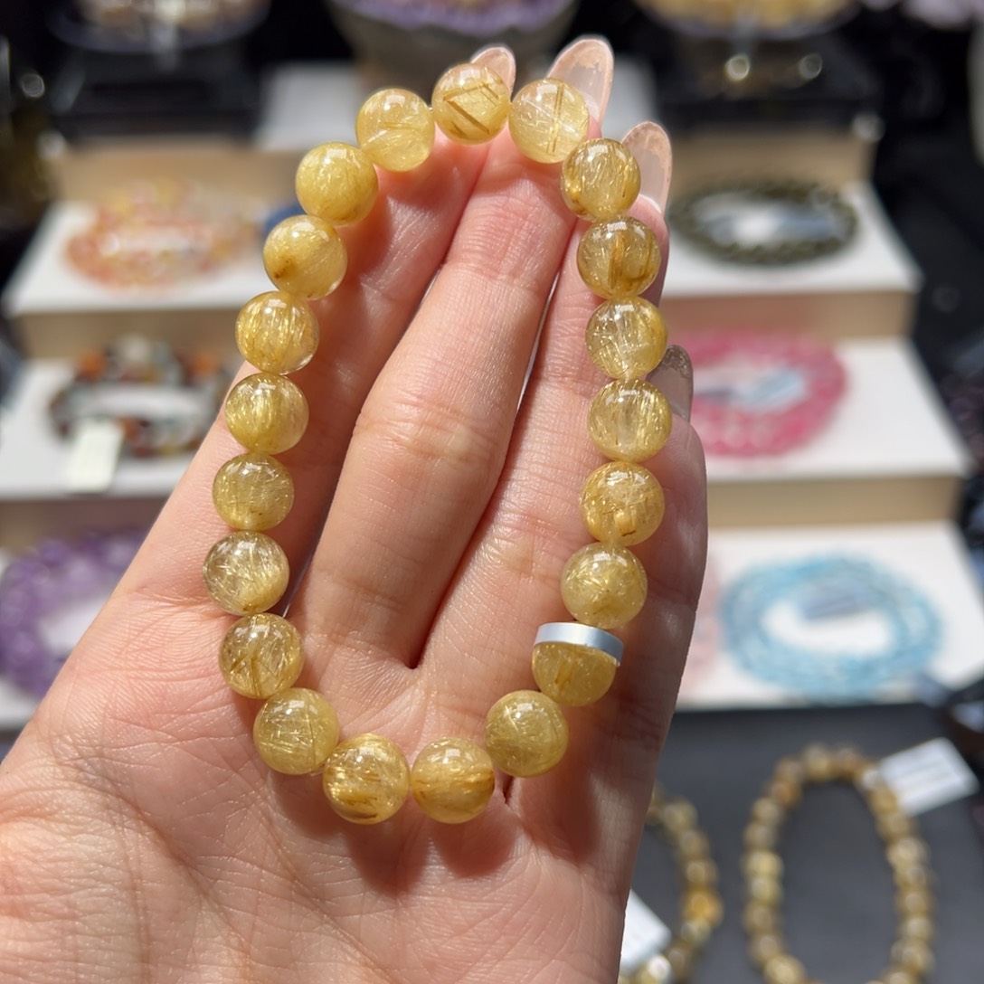 手串未镶嵌水晶?*?收藏级金发晶9m