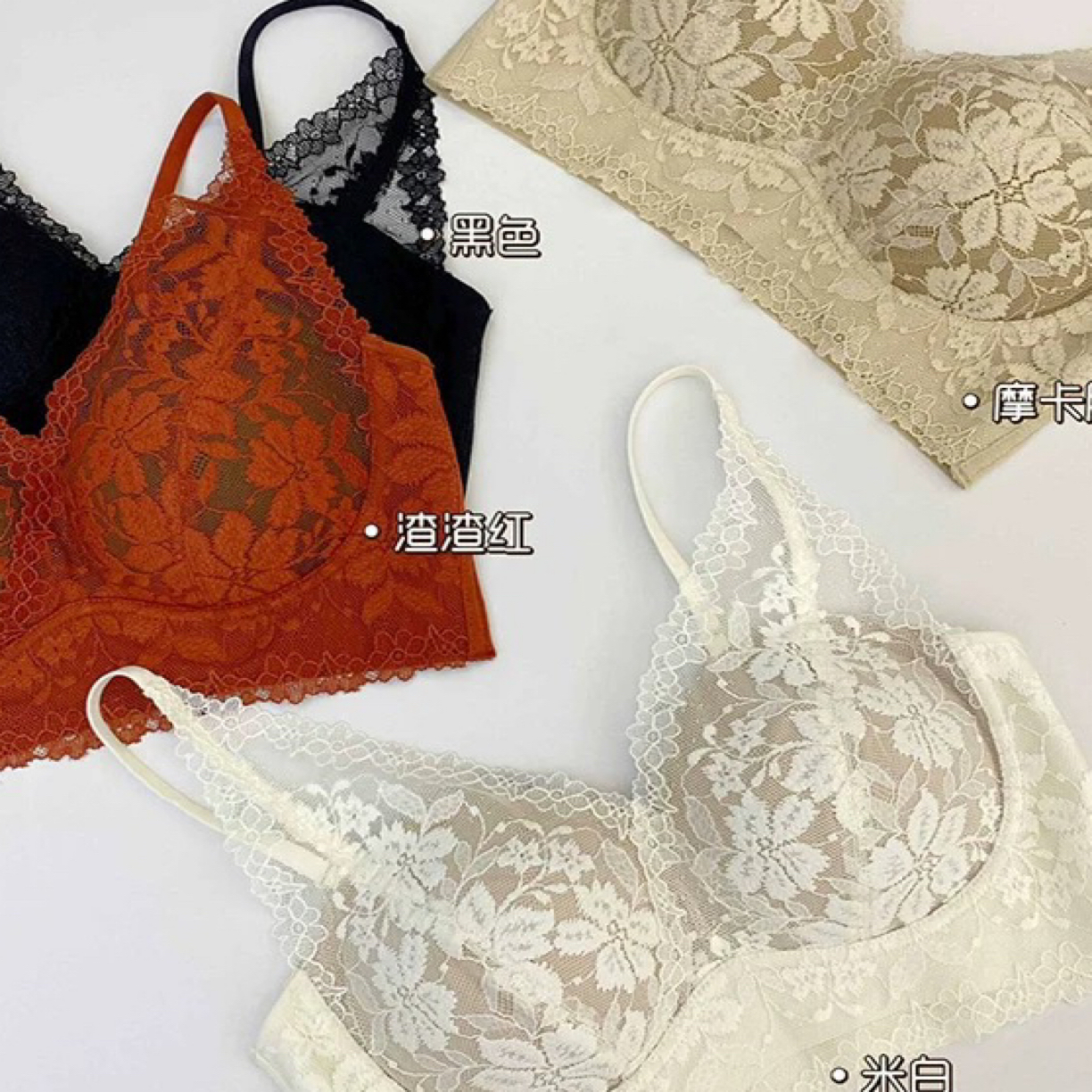 米娅林9583法式纯欲蕾丝一体杯美背抹胸内衣吊带背心性感文胸罩女