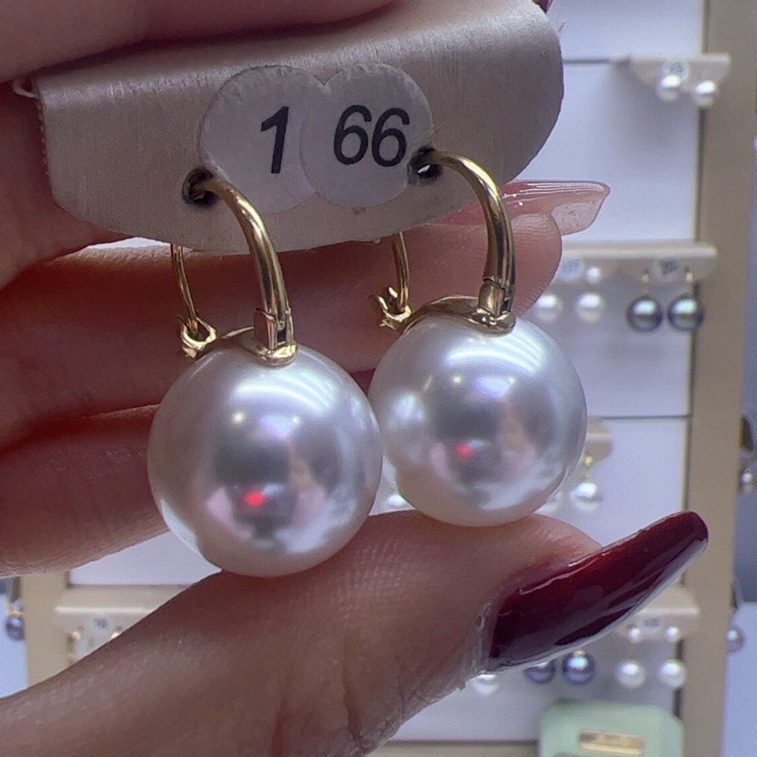淡水珍珠耳饰18K金镶嵌