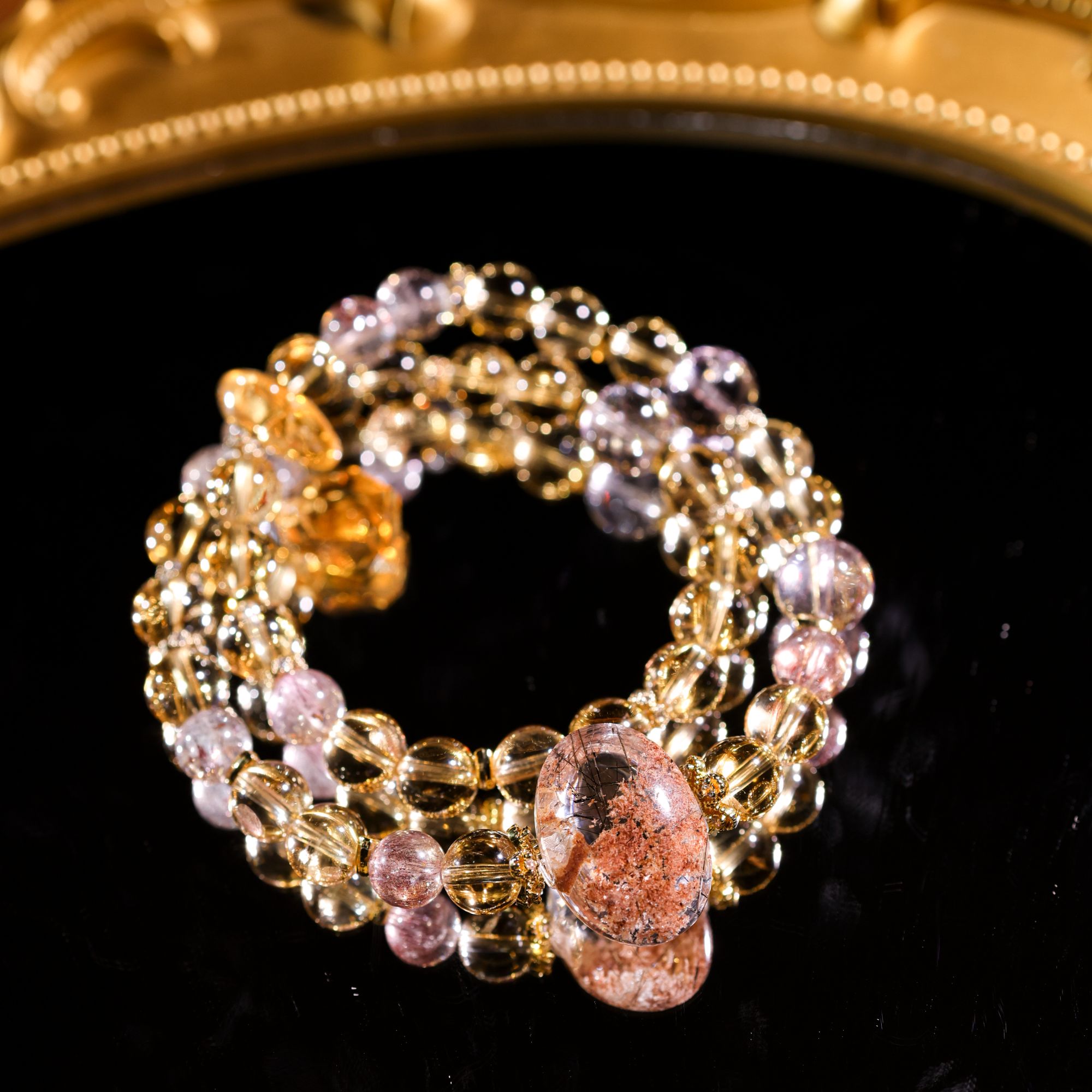 YLSJ002发晶・幽灵黄晶双圈