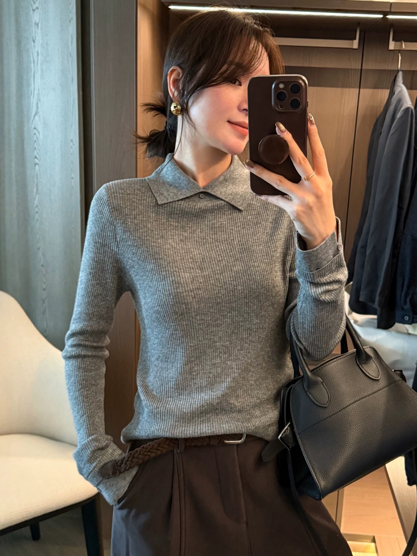 2025韩系秋冬新款打底女洋气高贵小众设计针织衫简约显瘦百搭打底