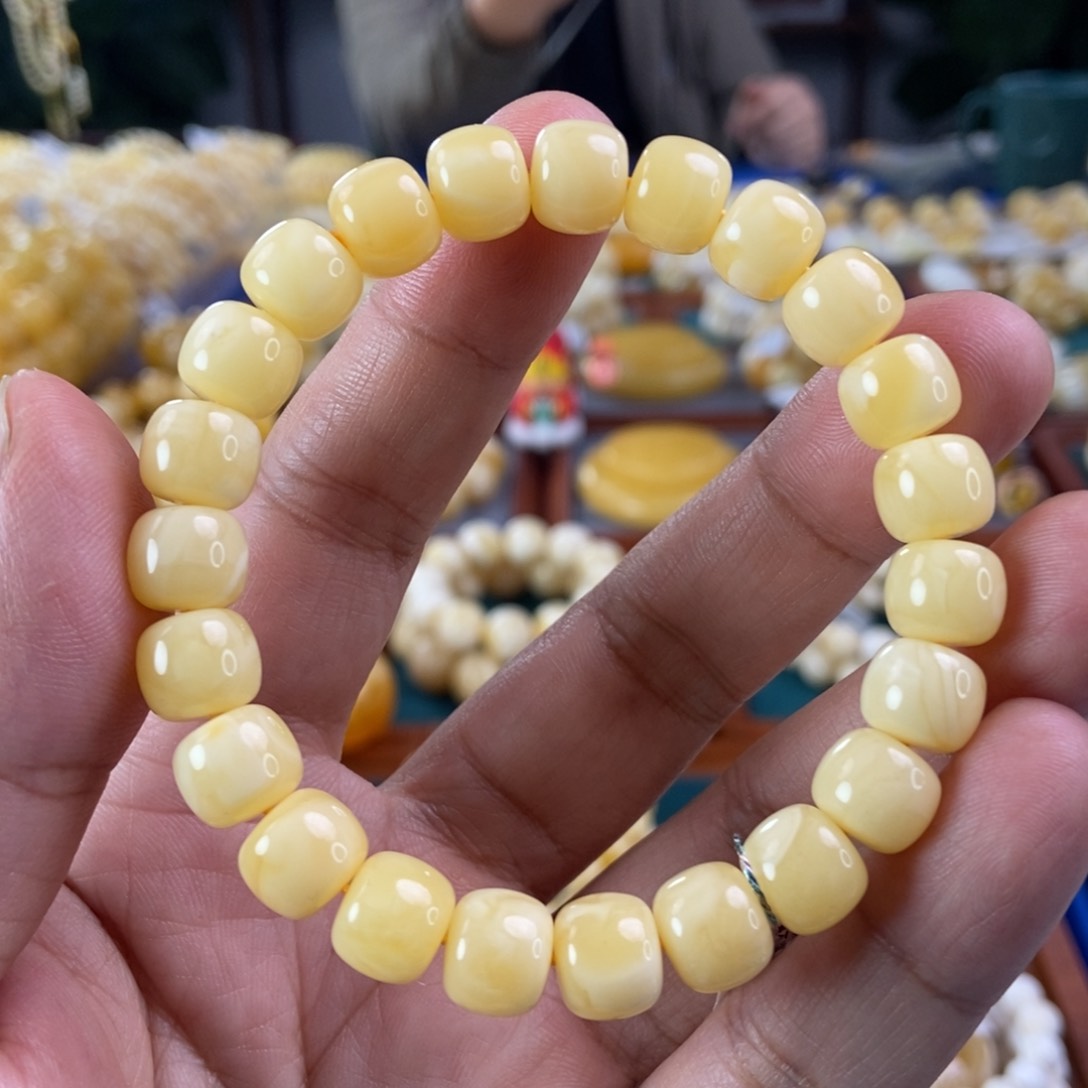 琥珀珠宝奇石未镶嵌10浓蜡老型手串13.45