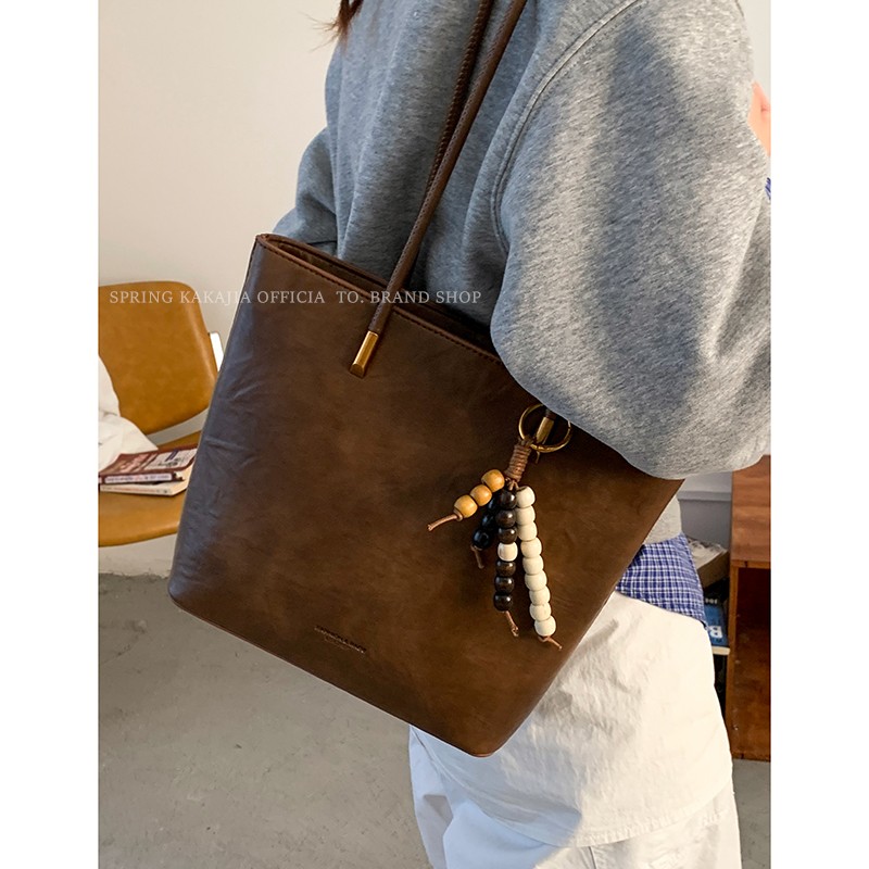 雅丹风复古腋下包包女款爆款2025新款时尚通勤单肩包大容量托特包