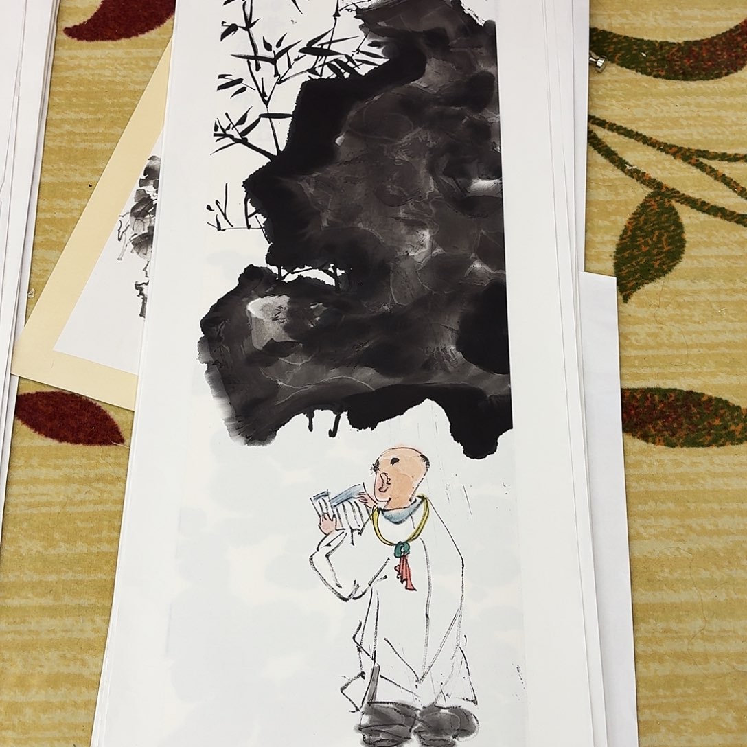 国画四尺对开人物