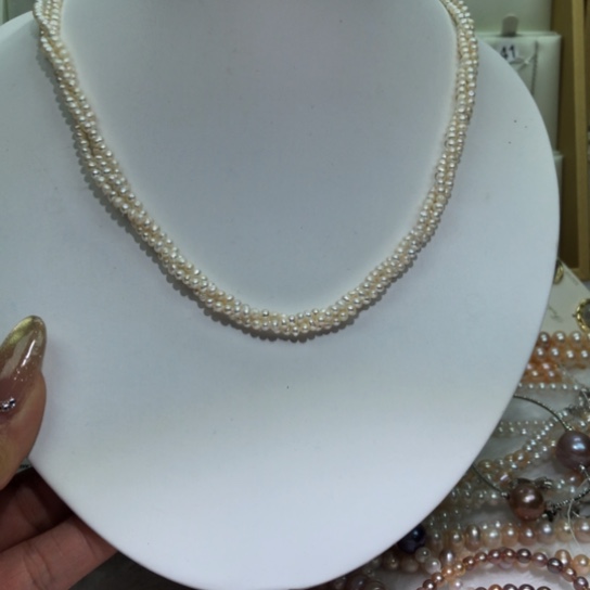 耳饰银S925镶嵌淡水珍珠