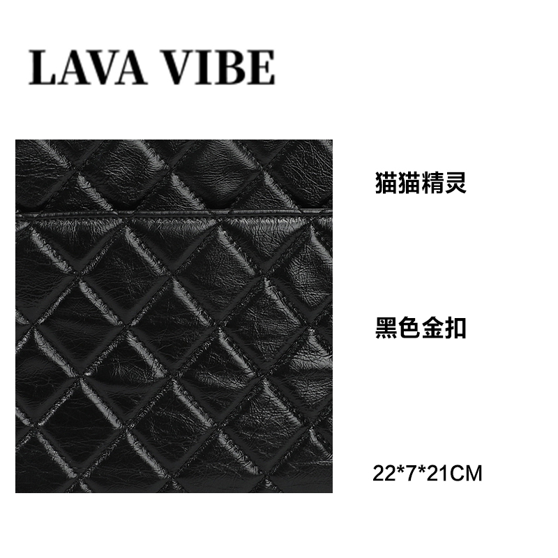 时代品牌【C 猫猫精灵】进口头层牛皮 钢链 斜跨真皮女包M10733