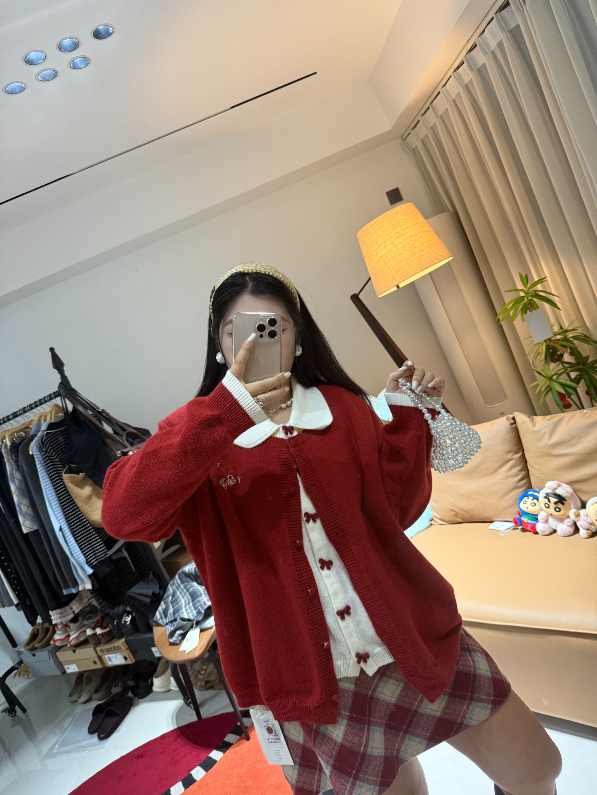 阿毛家大码羊毛假两件韩系可爱百搭上衣