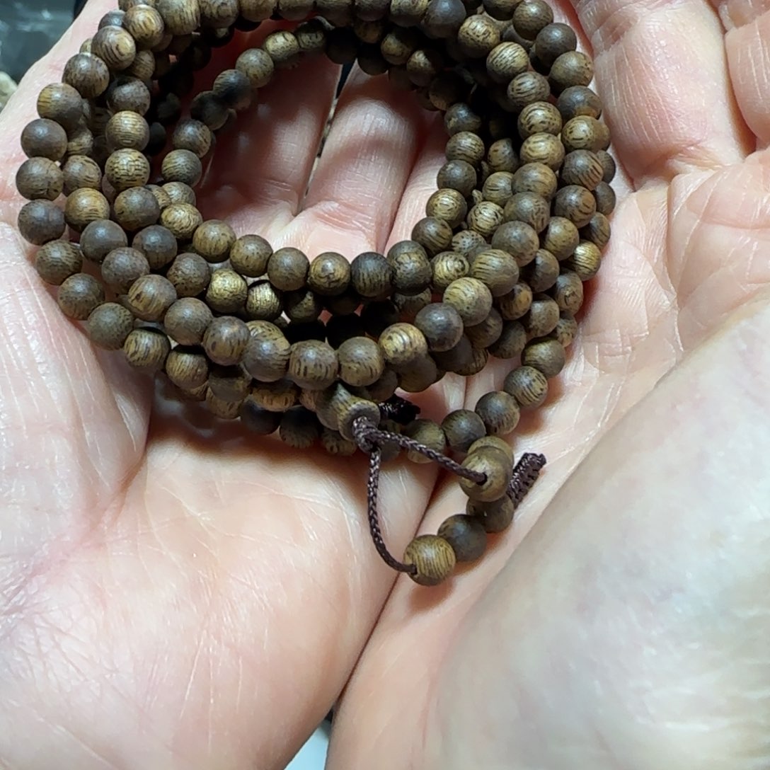 沉香手串绿奇楠沉香圆珠多圈手串9克+多样性发一条