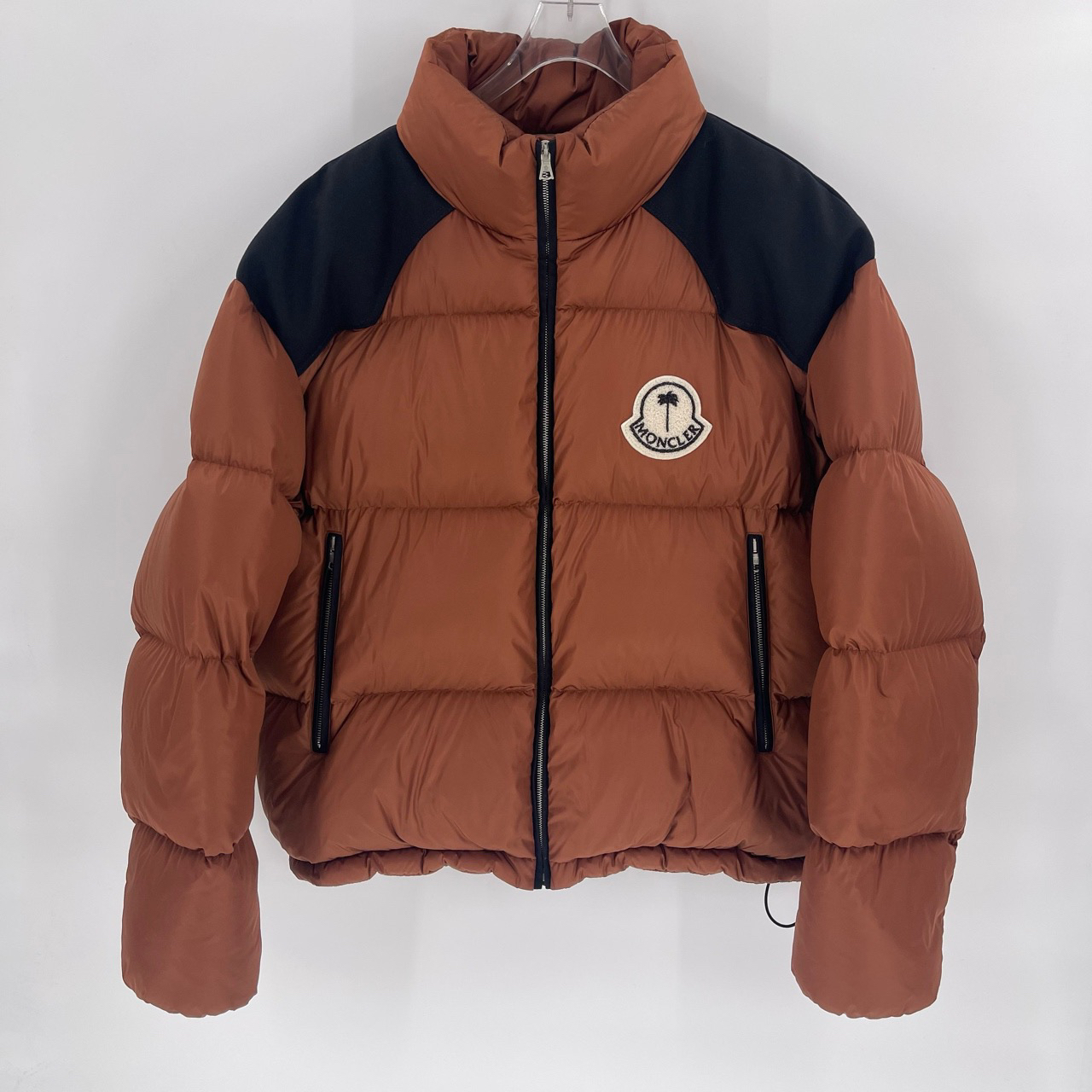 99新 MONCLER   Palm angels棕色椰树徽标羽绒服/3码/Sw24571