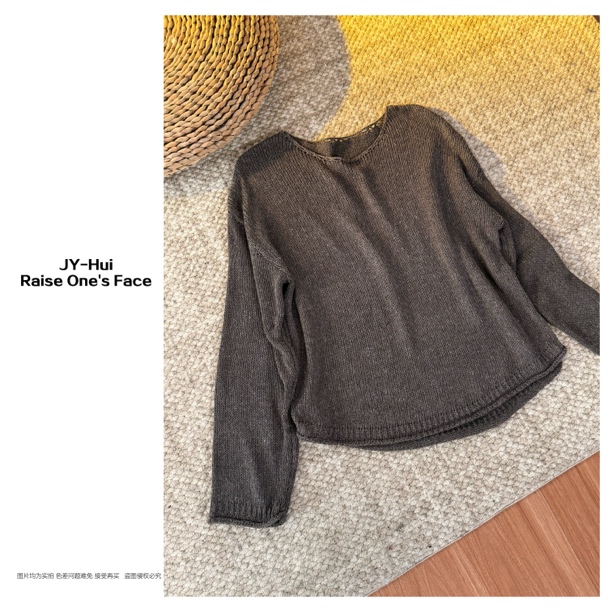 HUI-【岩岛】2603 松弛卷边毛衣