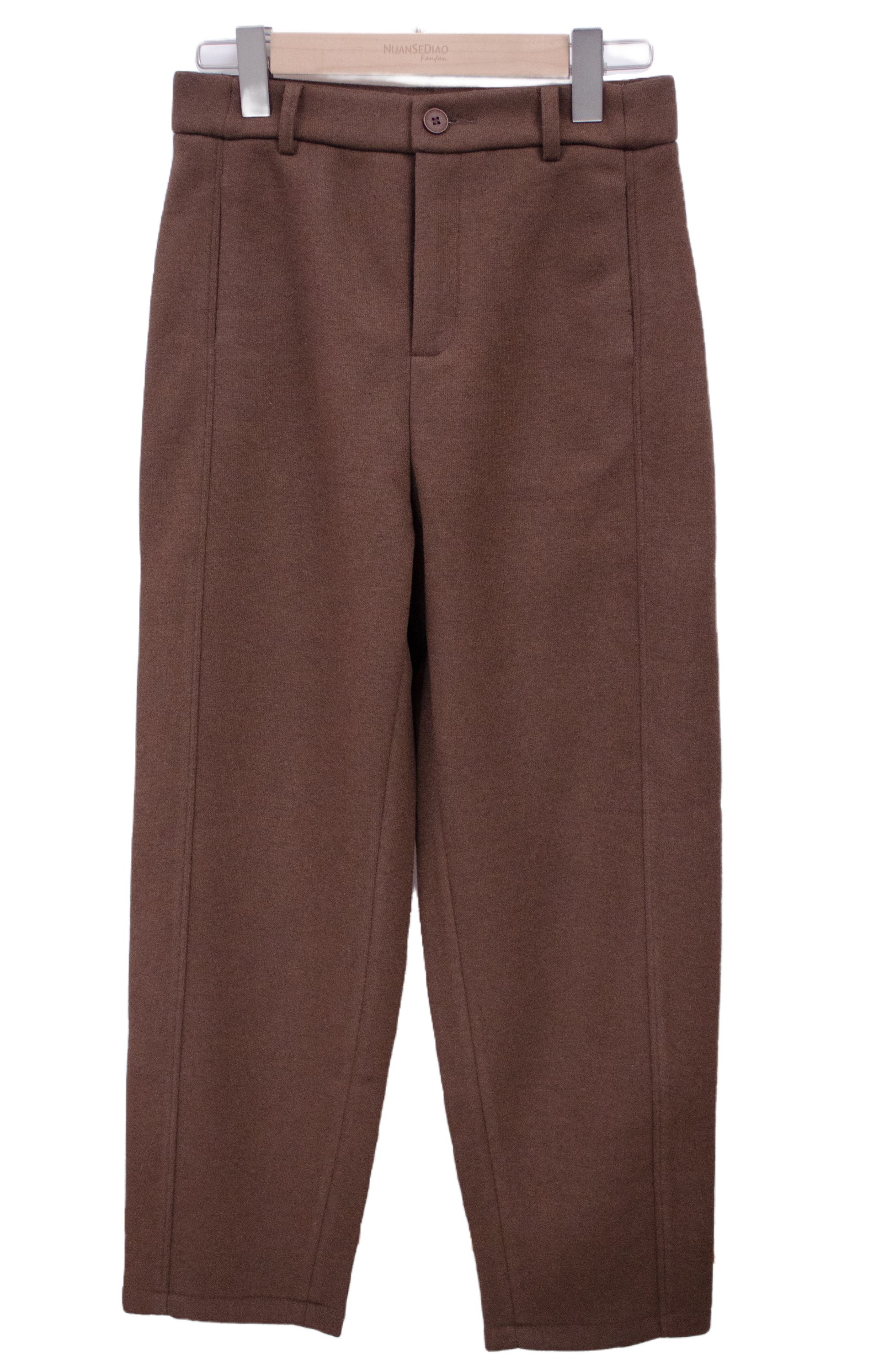 【暖阳小直筒】醋酸羊毛加絨加厚休闲裤保暖直筒休闲女裤秋冬显瘦