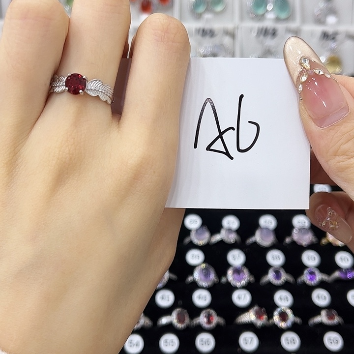 ໑***˗银S925镶嵌石榴石戒指