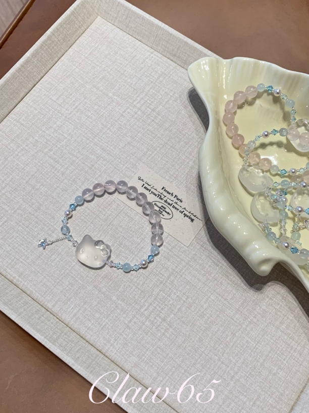 链子925银 「kitty手链！」不撞款甜美华子纯银手链