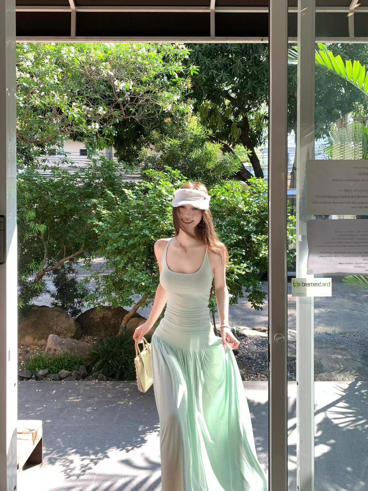 Coriander香菜 2025春夏季度假风吊带背心半裙套装687313#