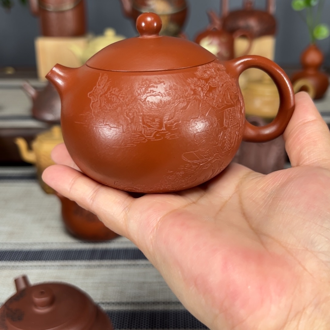 茶壶紫砂落**主西施朱泥