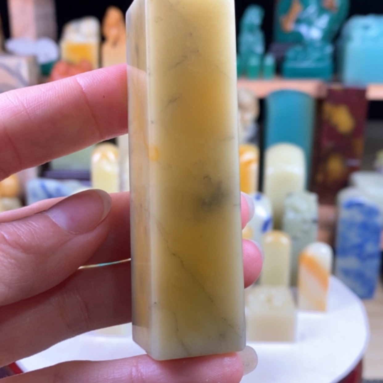 【闪购商品】青田石国*国封门墨韵菜花黄……