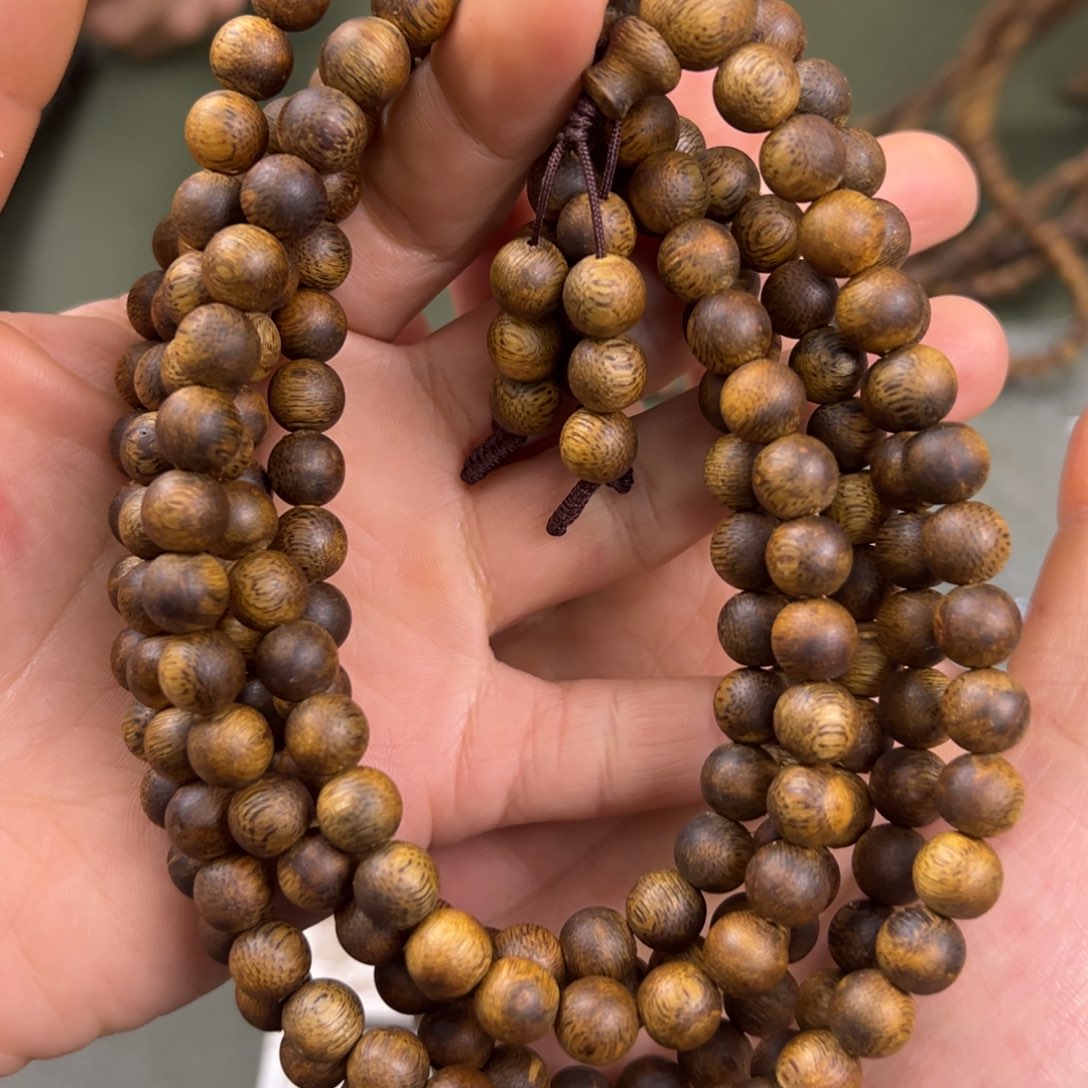 沉香手串海南老白棋圆珠多圈多样性发一08/28