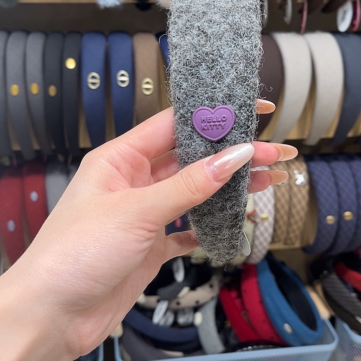 布艺铁合金紫色爱心发箍