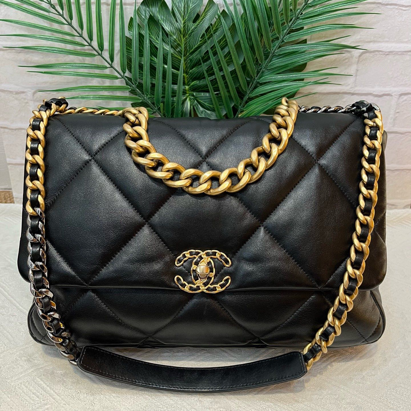 99新 Chanel/香奈儿 Chanel香奈儿 19bag黑金羊 MAX 21年31开有卡