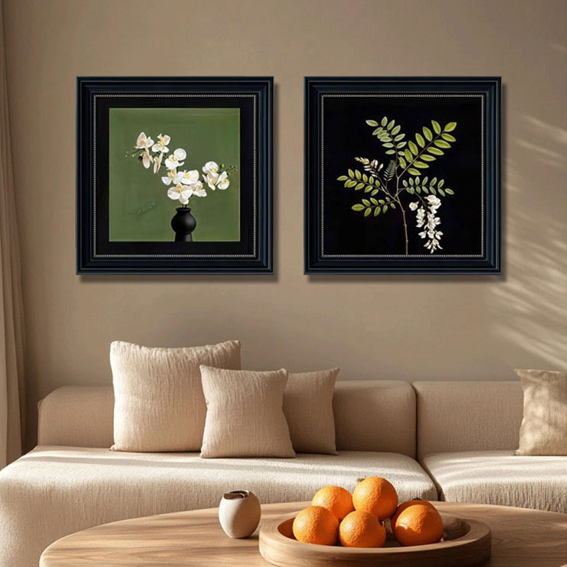 中古风玄关装饰画法式复古客厅卧室床头挂画入户正对门壁画高级感