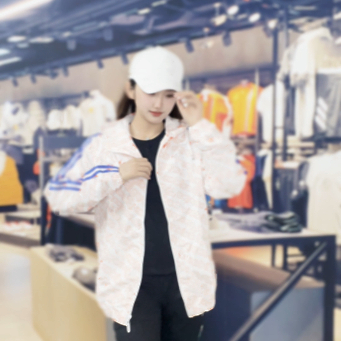 常规情侣长袖拉链满印防紫外线夹克外套