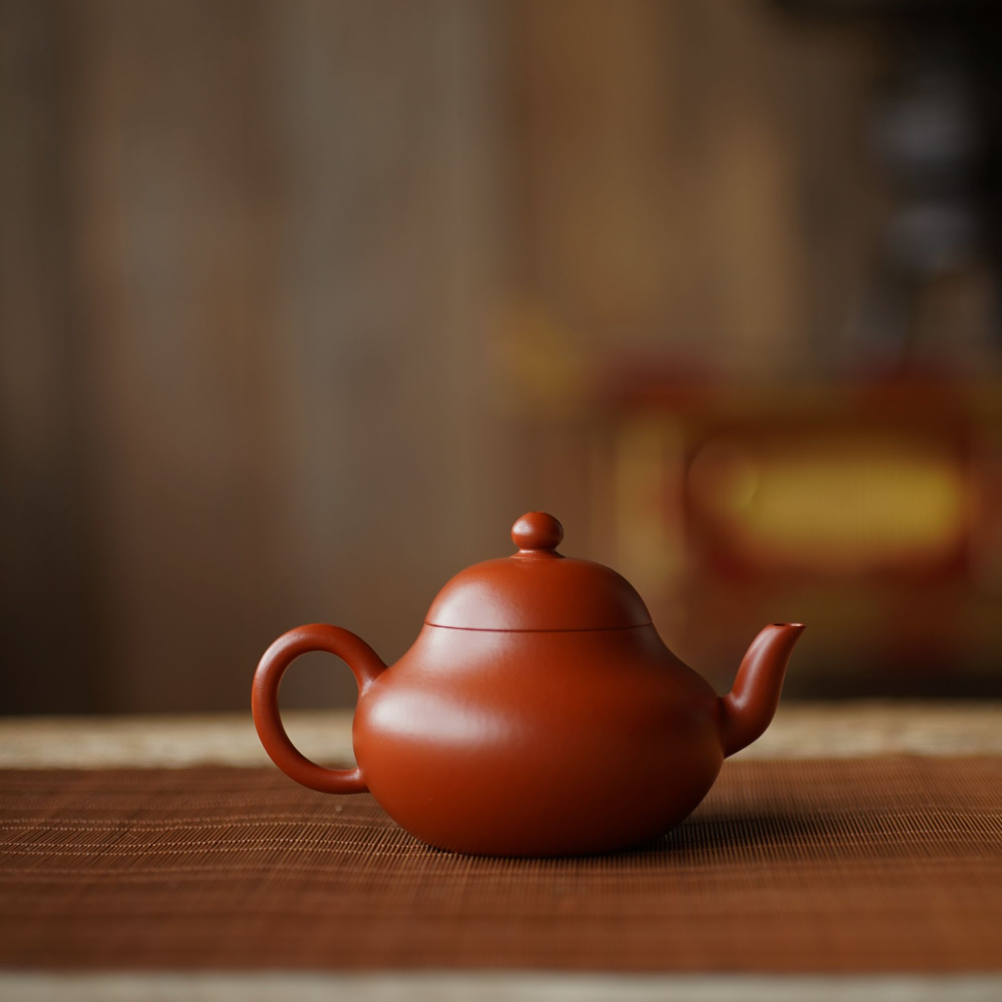 瓢亭茶器｜赵庄朱泥梨壶 150cc 全手工紫砂壶