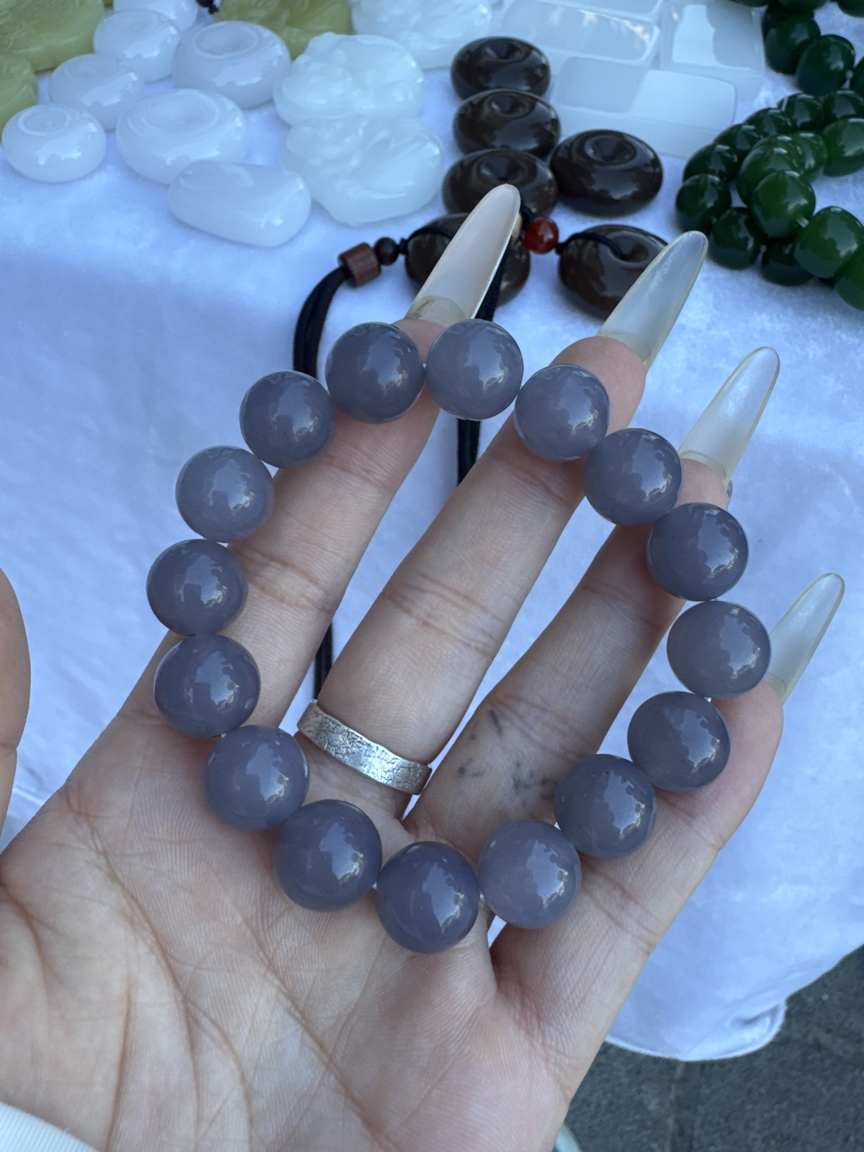 高端大气浓烟紫手串卡12