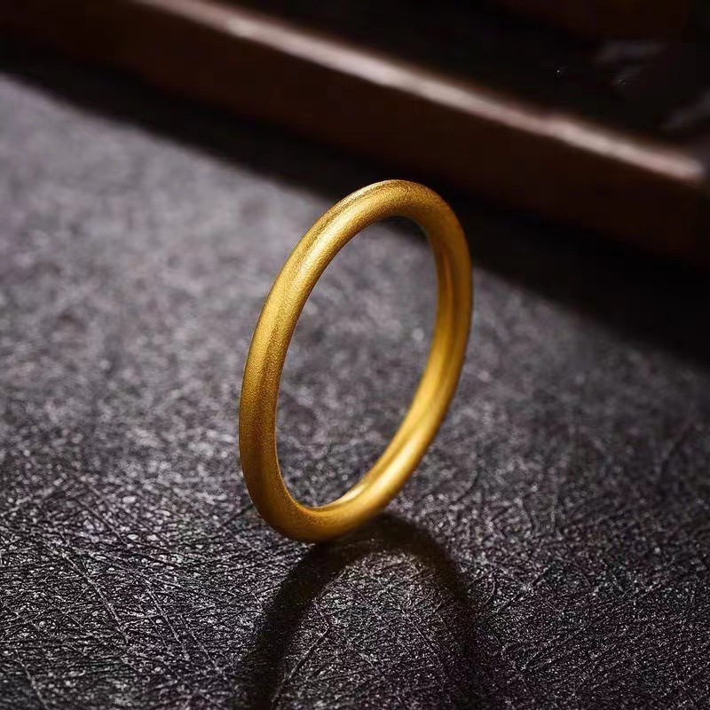 合金戒指 【古法素圈】女戒指素戒细款小众轻奢仿不易掉色