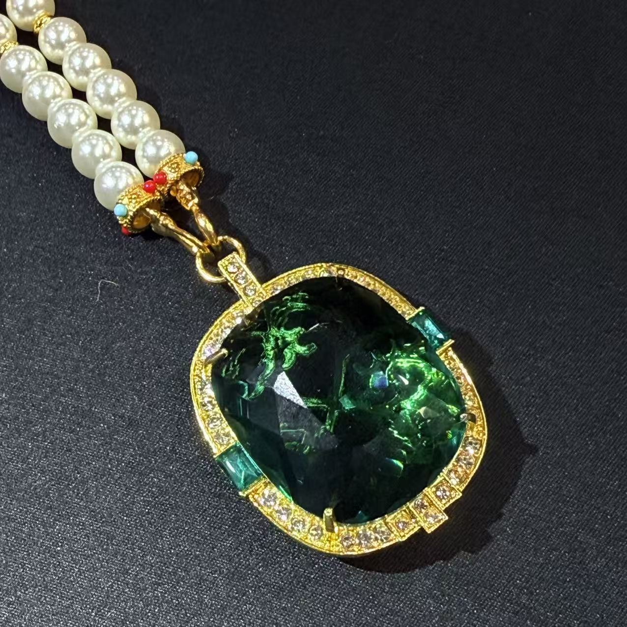 【福气来珠宝】C029-DIY饰品-精美切割裸面绿吊坠-多样性发其一