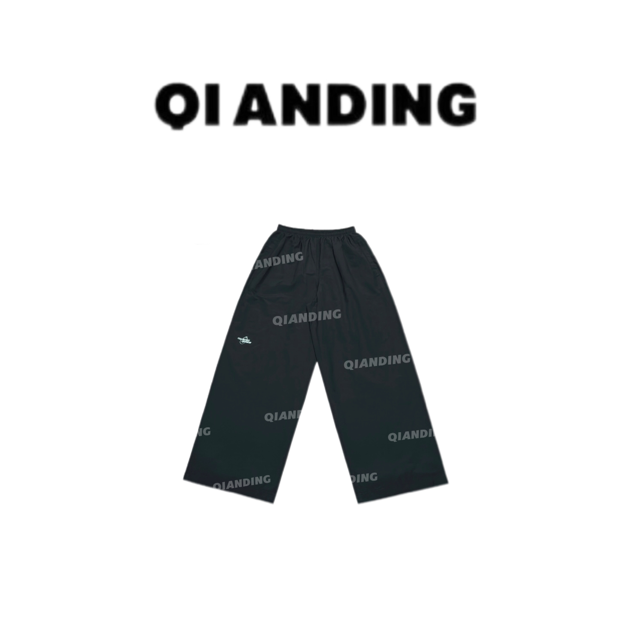 【QIANDING】 廓形休闲松紧腰跑跑裤A2573