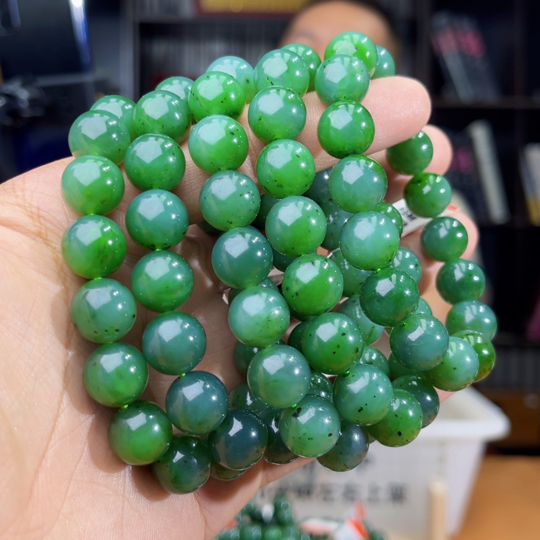 手串未镶嵌和田玉纯天然俄罗斯五号矿碧玉料卡12多样性发其一