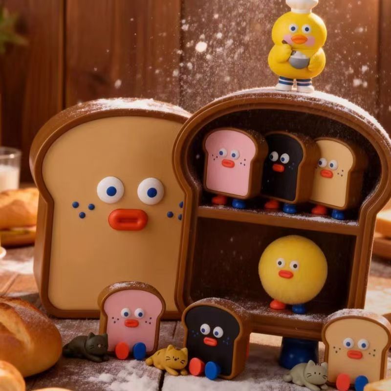 【diy拆盒】早午餐兄弟胖胖吐司mini盲盒潮玩手办可爱摆件礼物