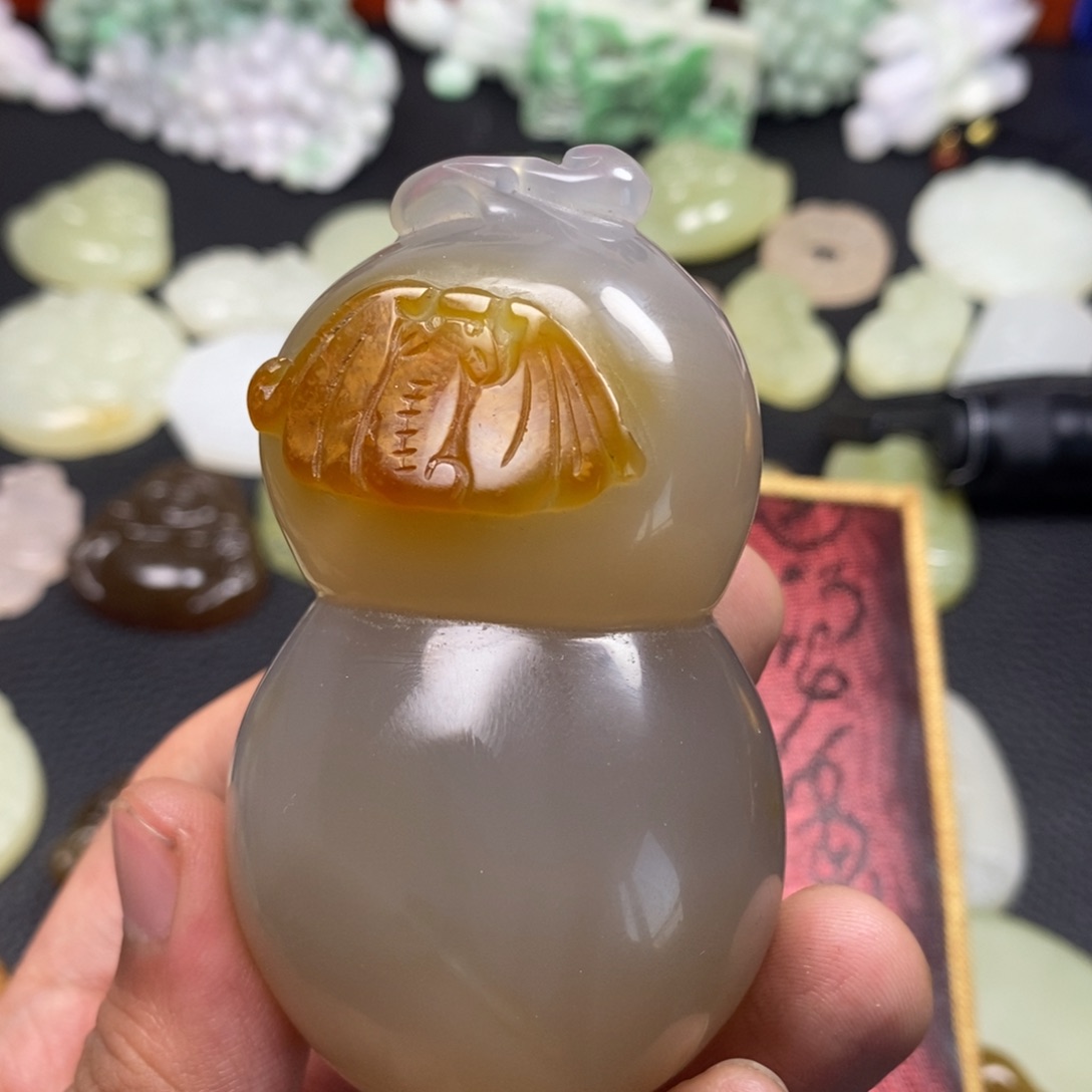 东***宇玛瑙/玉髓未镶嵌手把