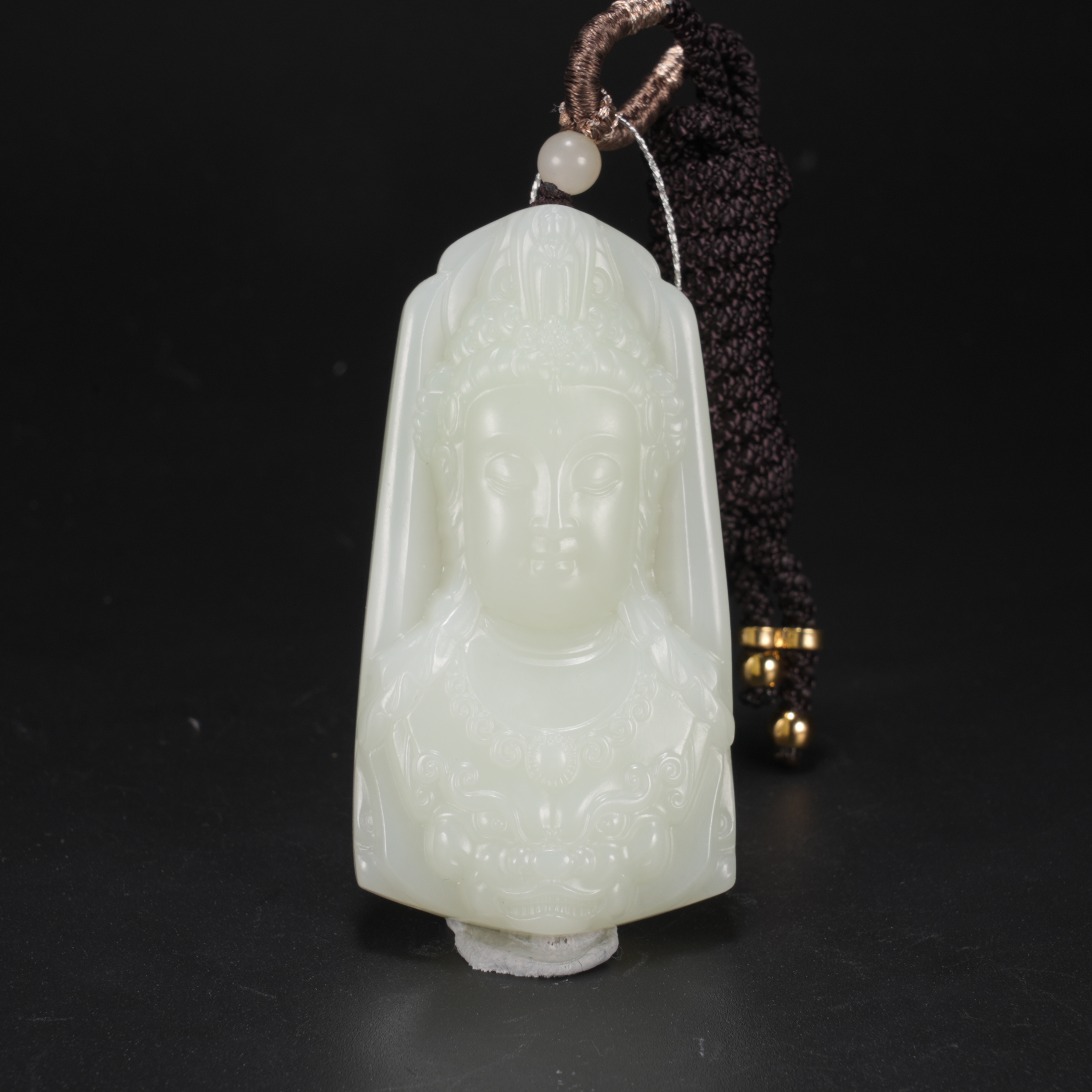 lot17老坑和田玉观音挂件