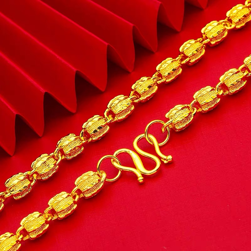 合金项链 合金材质【西瓜项链】时尚经典素款大气霸气潮流气质金色