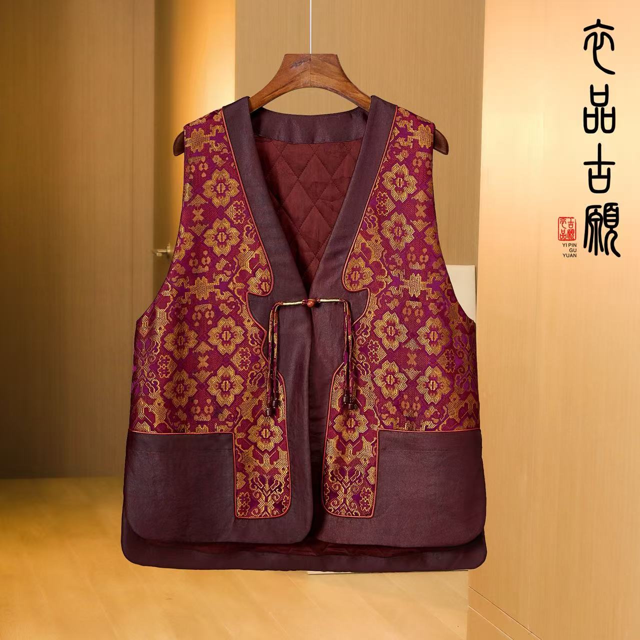 衣品古愿32051轻奢感香云纱气质老钱风新中式复古棉羊毛马甲