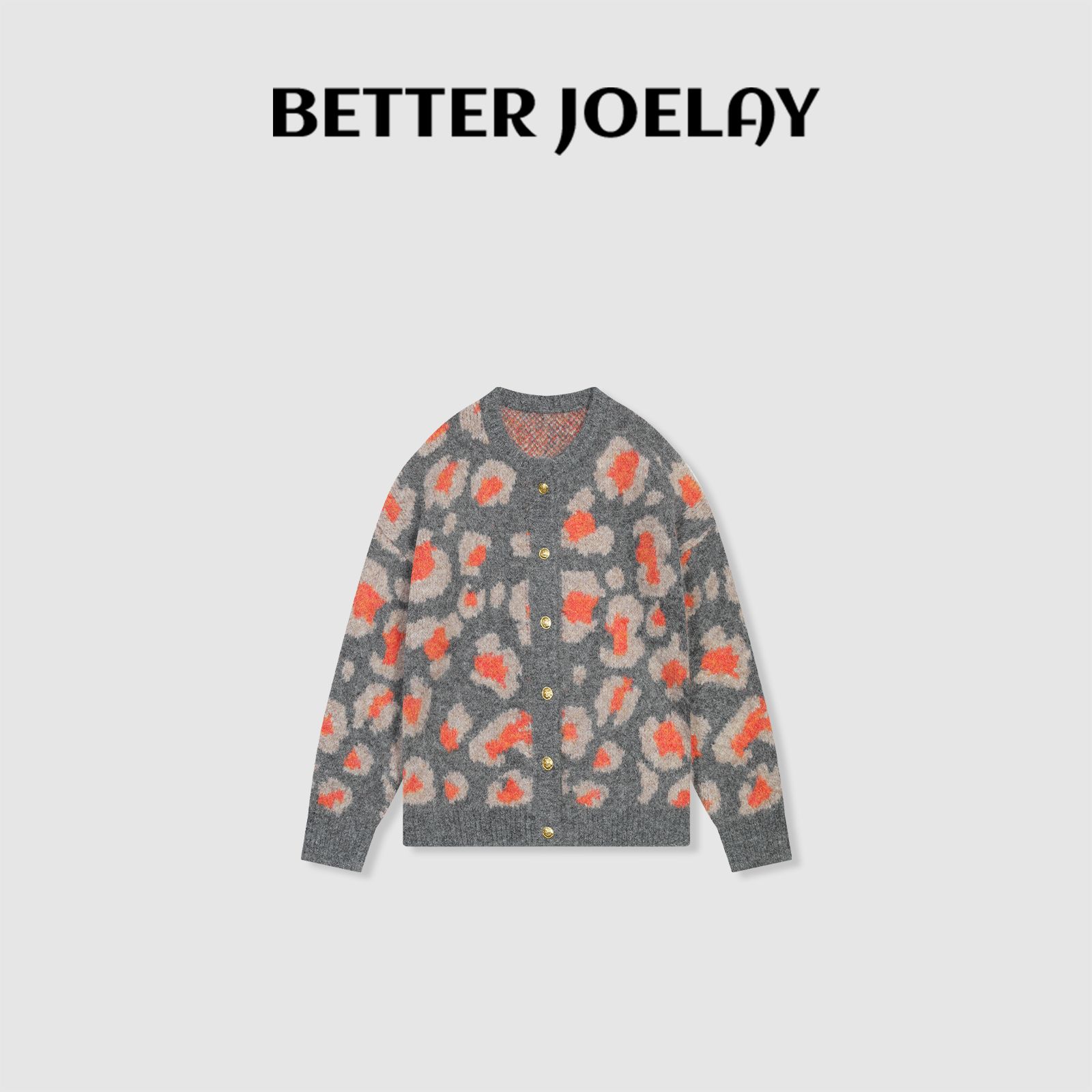 BETTER JOELAY-【西柚焰花】时尚针织毛衣开衫款个性慵懒LL6257