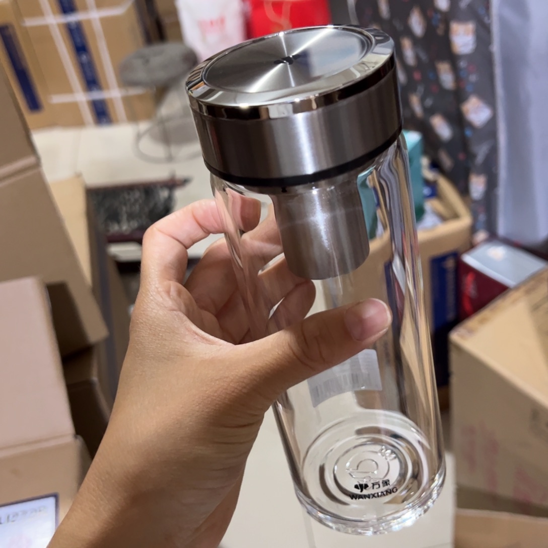 万象u48R本色单层烫手玻璃杯520玻璃杯➕被套