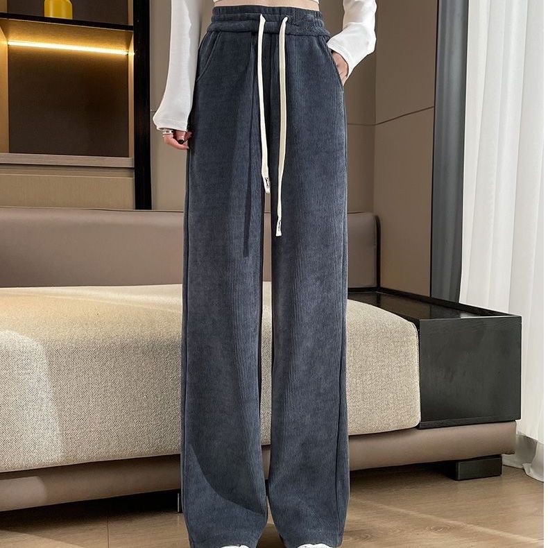 D25 120109 阔腿裤女加绒新款休闲高腰垂感直筒102906