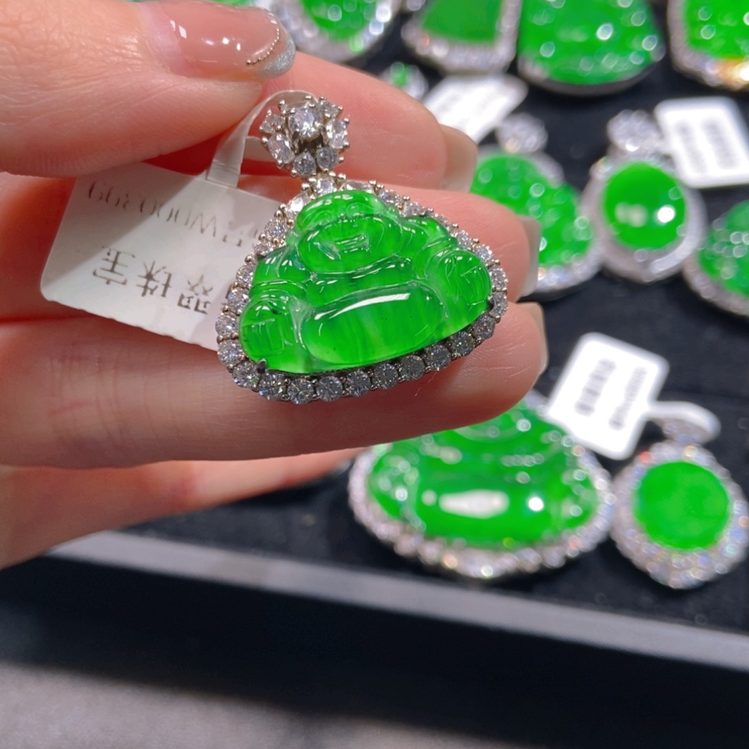 翡翠吊坠(不含链)银S925镶嵌