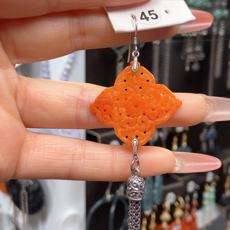 【闪购商品】翡翠耳饰银S925镶嵌慧***?优化耳饰