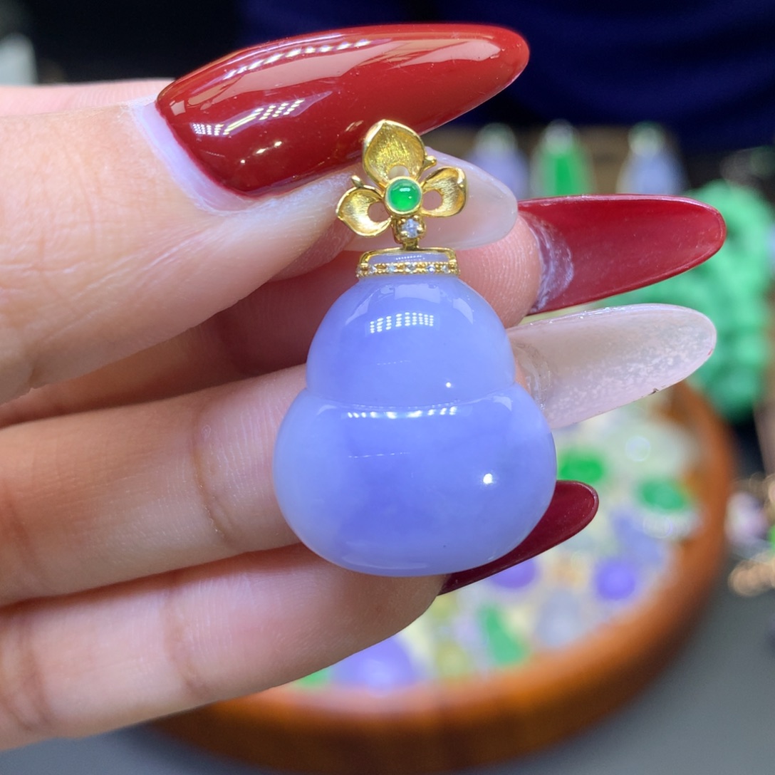 翡翠颈饰18K金镶嵌天然