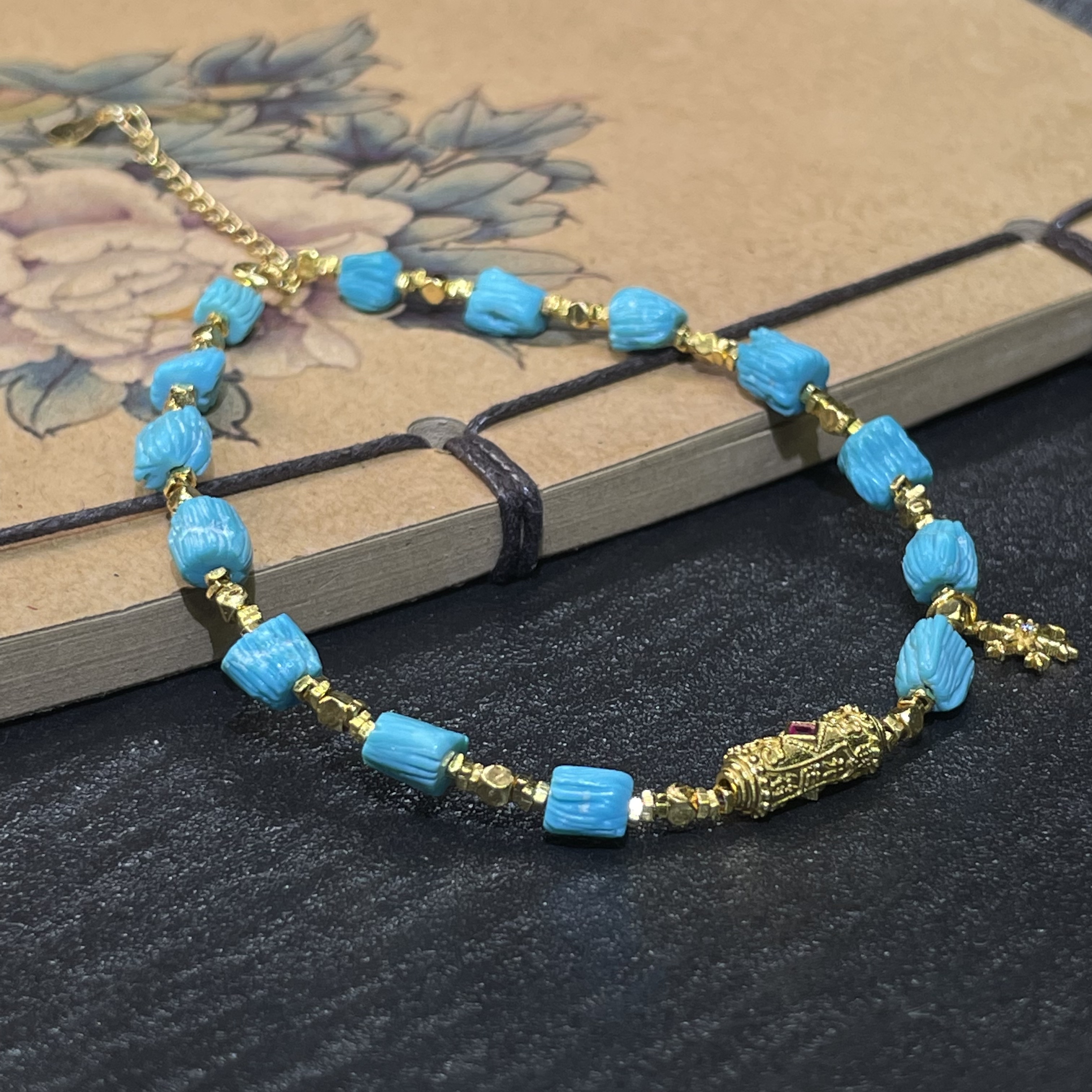 【珺笙珠宝】精品•原矿暴蓝绿松石s925银百香籽手链