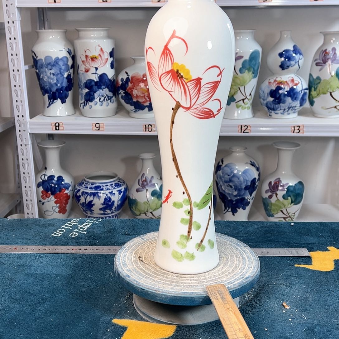 摆件景德镇陶瓷美荷花