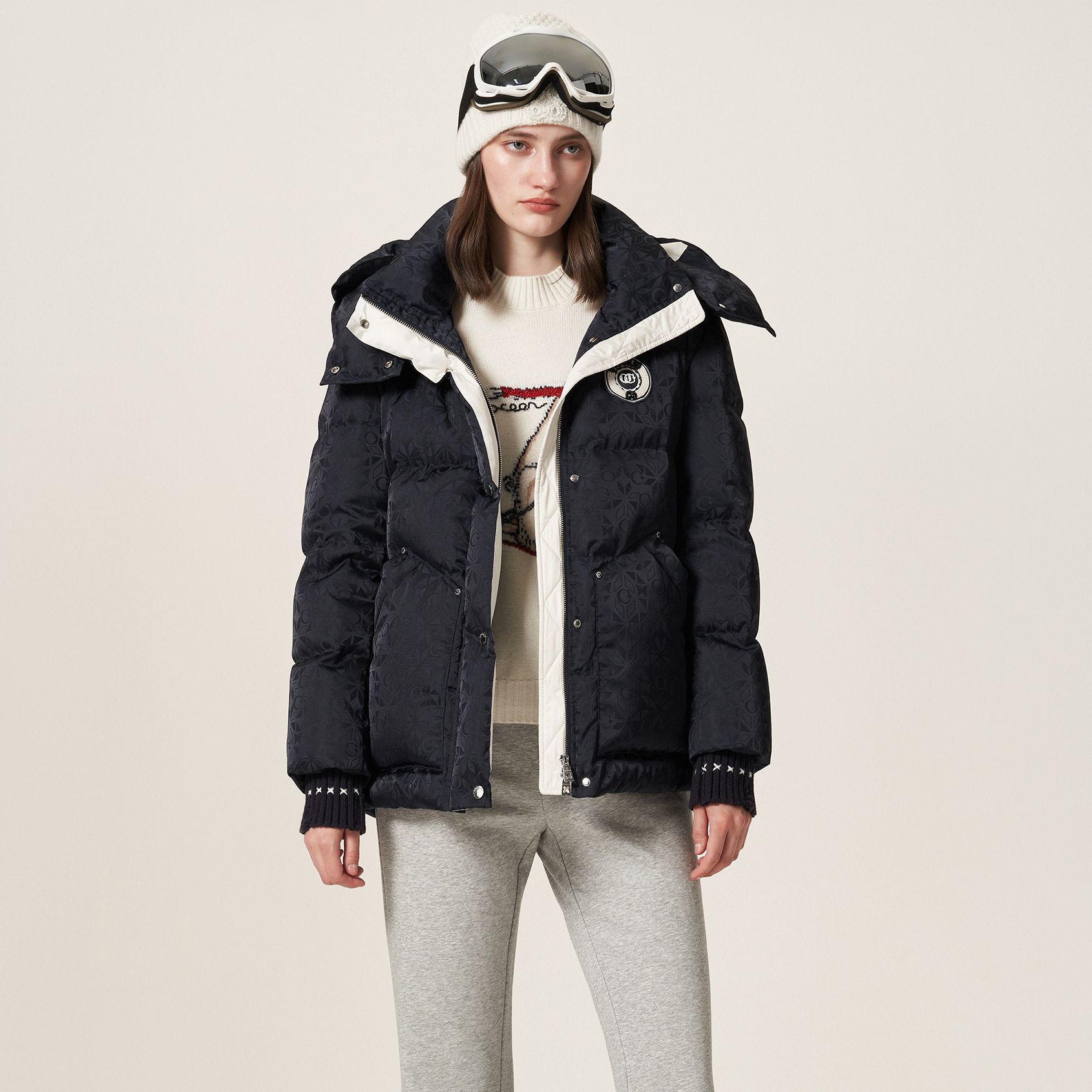 COCOON/可可尼经典老花LOGO气质羽绒服25411BC153373111